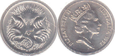 1992 Australia 5 Cents (chUnc) A003171
